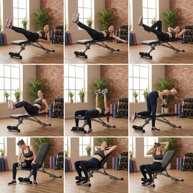 Регульована лава для тренувань Leikefitness, складана тренувальна лава з автоматичним блокуванням для нахилу, вертикального положення та комплексних вправ