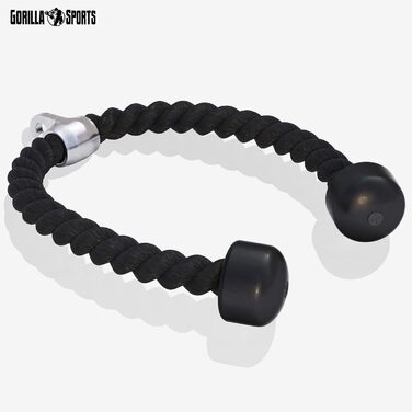 GORILLA SPORTS® набір рукояток для тяги, тросовий та трицепсовий, з/без обертального механізму, окремо або в наборі, хромований, насічка, до 200 кг, паралельний, для блочного тренажера