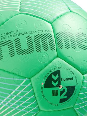 Гандбольний м'яч hummel Concept Hb для дорослих, розмір 2, зелений/синій/білий