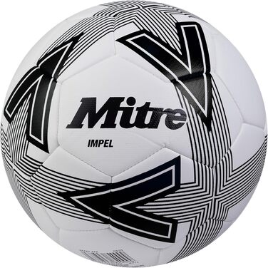 Футбольний м'яч Mitre Impel L30P біло-чорний, зносостійкий та стійкий до деформації