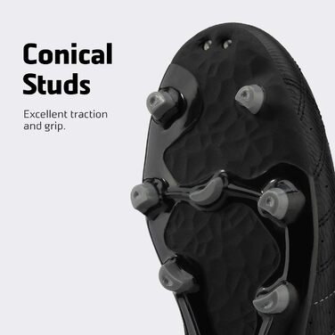 Чоловічі футбольні бутси DREAM PAIRS для тренувань та гри, розмір 42 EU, чорно-сірі