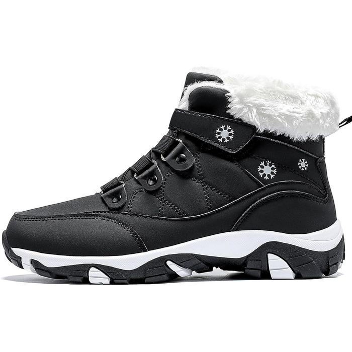 Зимові чоботи VITIKE для жінок, теплі, з підкладкою, снігоступи, осінні, туристичні, зимові, білі, зелені (37 EU, чорний та білий)