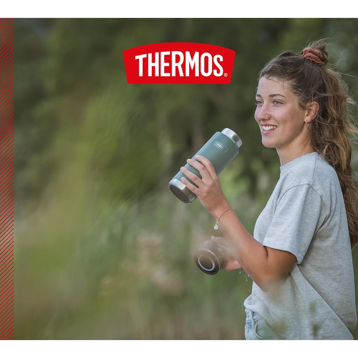 Термос-бутилка Thermos ICON 710 мл зелена, ізольована, з нержавіючої сталі, збереження температури 18 годин гаряче / 24 години холодне, герметична, BPA-free, підходить для посудомийної машини