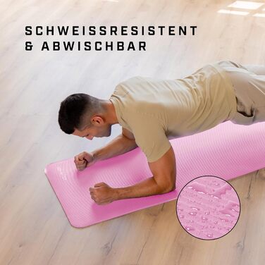 Йога-мат KG Physio 8мм рожева — нековзкий, з ременем для перенесення, фітнес-мат для йоги, пілатесу, спорту, гімнастики, 183x60см