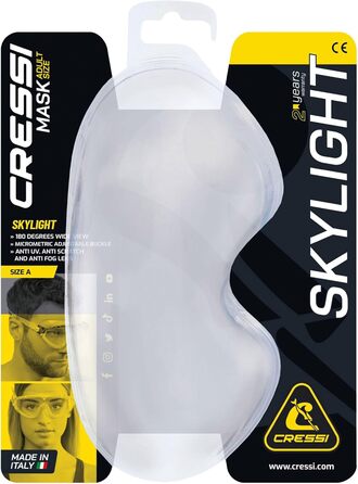 Плавальні окуляри Cressi Skylight, сріблясто-блакитні, металевий відтінок