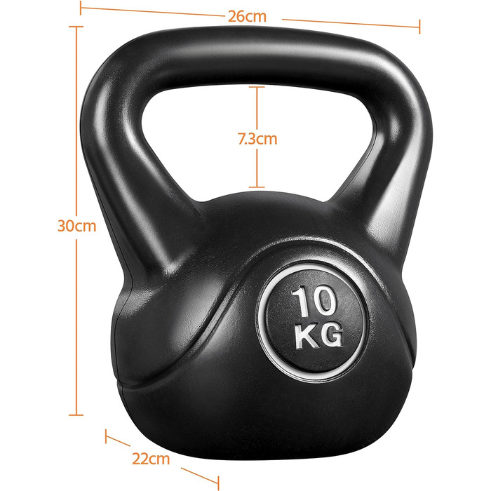 Kettlebell Yaheetech для кроссфіту та силових тренувань, 6-20 кг, з пластиковим покриттям