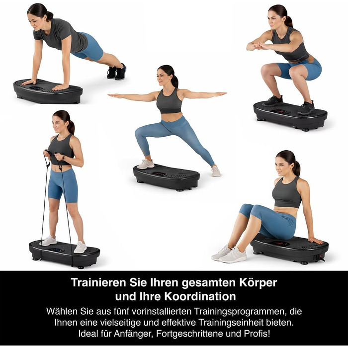 Віброплатформа Newgen Medicals з Bluetooth та динаміками: 180 рівнів, LED-дисплей для фітнесу та м'язового тренування