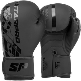 Боксерські рукавички Starpro чорні для MMA, Муай Тай та тренувань, для чоловіків і жінок, домашнє тренування, 8oz-16oz, матові