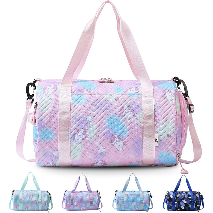 Спортивна сумка з єдинорогом, рожева - для тренувань та спорту (унісекс)