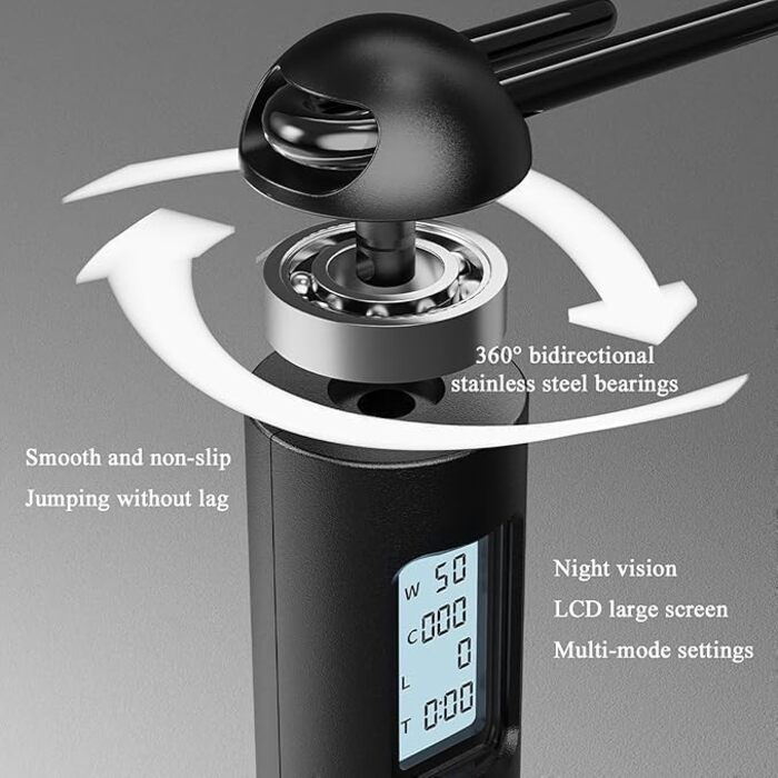 Бездротові скакалки з лічильником – скакалка без мотузки для фітнесу, кардіотренувань, чоловіків, жінок, дітей, біла