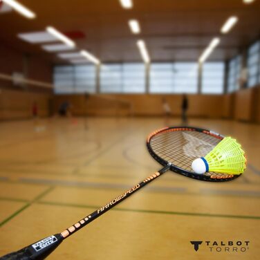 Набір метеликів для бадмінтона Talbot Torro Tech 350, нейлон, 6 шт. (M), жовта корзина, швидкість - середня