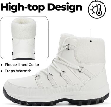 Зимові черевики Mishansha для жінок, утеплені, водонепроникні, туристичні, розмір 36-42 (білі)