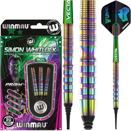 Дартс WINMAU Simon Whitlock Urban World Cup, 20 г, професійні софт-тип вольфрамові дротики з крилами і стрижнями (хвилі)