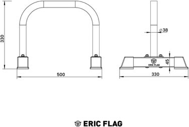 Паралети для віджимань Eric Flag, сталеві, нековзкі, для калістеніки, гімнастики та силових тренувань, кругла форма