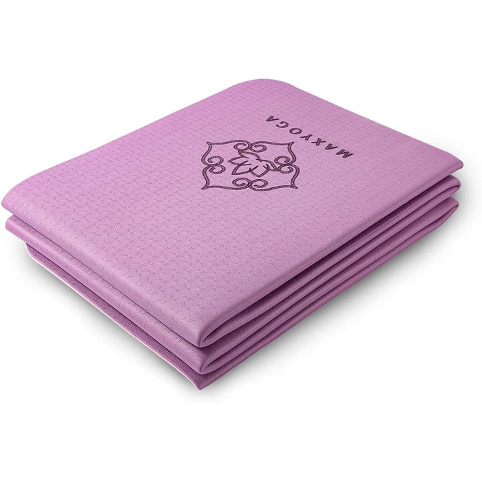 Складаний йога-мат MAXYOGA, нековзний, легкий, екологічний TPE, 183x61x0,6 см, темно-фіолетовий