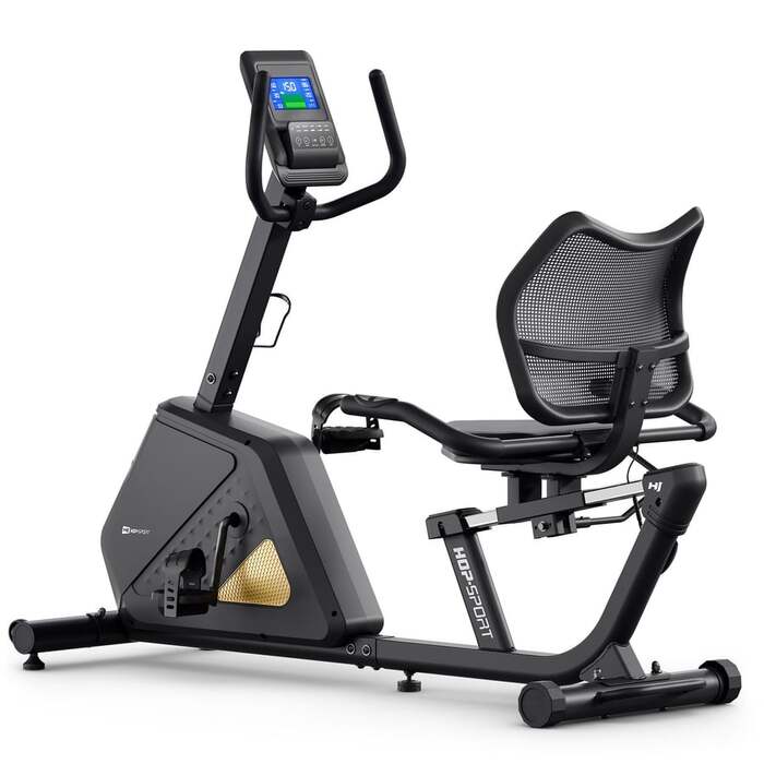 Горизонтальний велотренажер Hop-Sport HS-4500L Arkil чорно-золотистий
