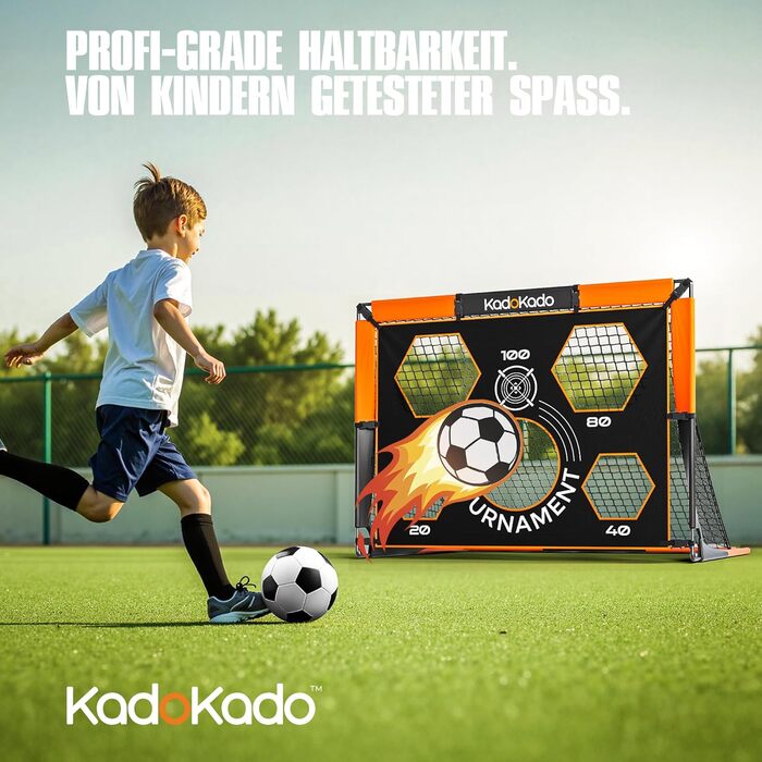 Дитячі футбольні ворота 120x90 см з сумкою для перенесення, для саду та вулиці, Pop-Up ворота з фіберскляних стержнів KD210DP