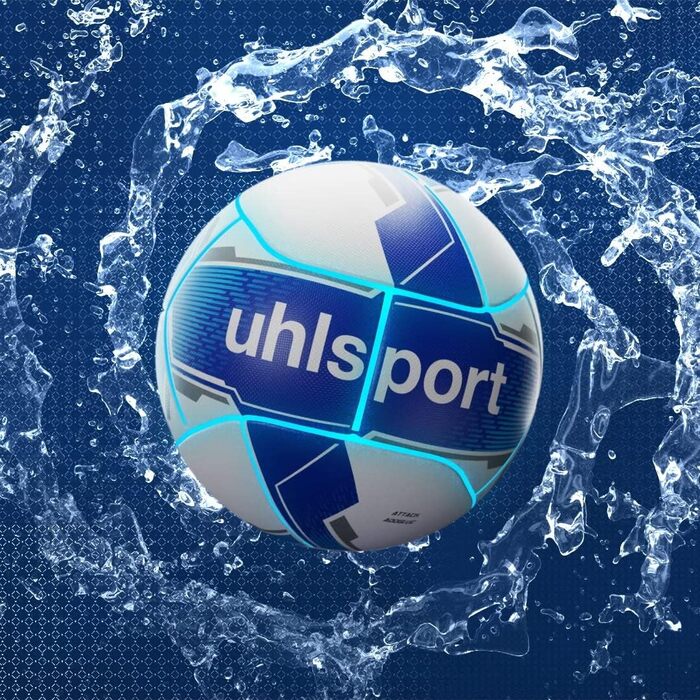 Футбольний м'яч Uhlsport Attack ADDGLUE, тренувальний та ігровий, розмір 5, біло-синій, для юнаків і дорослих, FIFA Basic
