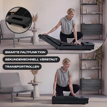 Бігова доріжка Sportstech WalkingPad Pro для дому: складана, до 8 км/год, з лічильником кроків, для офісу, з App, тиха, до 120 кг, сіра