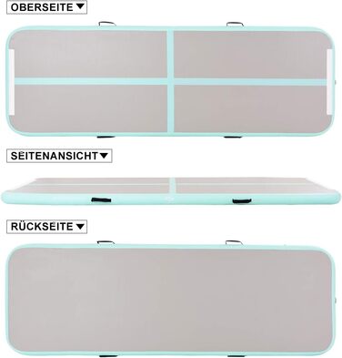 Надувний гімнастичний мат COSTWAY 300x100x10 см для фітнесу, йоги, тренувань, захисний м'який мат, портативний