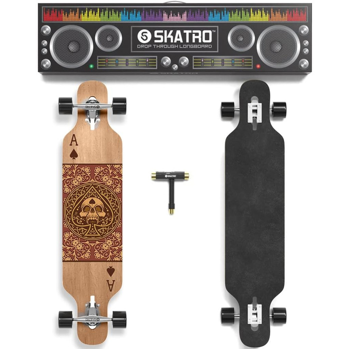 Лонгборд SKATRO Dropthrough Freeride з T-Tool Ace Spades для фрірайду
