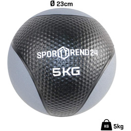 Медичний м'яч Sporttrend 24® для фітнесу та тренувань, 1-12 кг, чорний | Ваговий м'яч, тренувальний м'яч