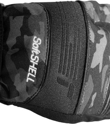 Дитячі гірськолижні рукавички Reusch Softshell, водонепроникні та вітрозахисні (чорно-камуфляжні, розмір 6)