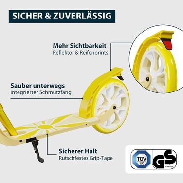 Самокат HUDORA BigWheel 205 Advanced Daydream - до 100 кг, регульована висота, складаний, для дітей, підлітків та дорослих