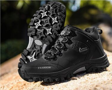 Чоловічі трекінгові черевики для туризму та бігу, чорні, водонепроникні, High Top (39 EU)