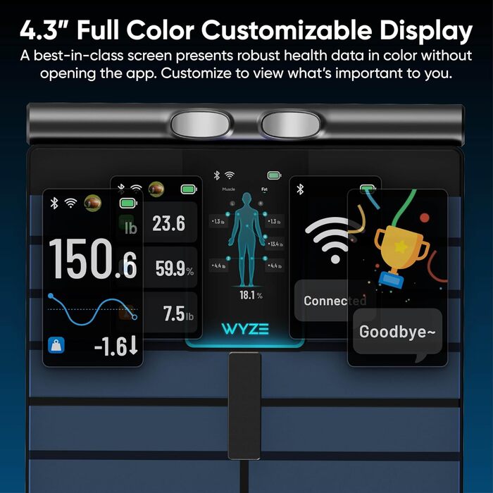 Ваги Wyze Scale Ultra BodyScan Чорні - аналіз складу тіла, Bluetooth