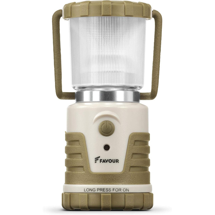 LED Ліхтар для кемпінгу Favor Adventurer: 1300 люмен, IP64, регулювання яскравості, змінна колірна температура, акумуляторний, зелений/коричневий
