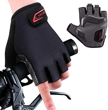 Велосипедні рукавички без пальців для фітнесу, чорні (XXL)