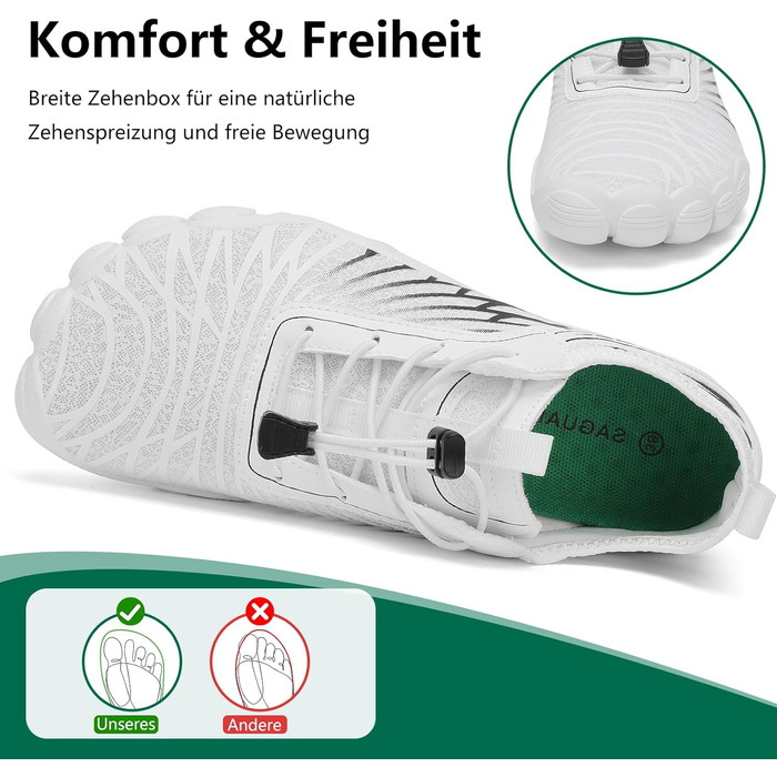 Жіночі шльопанці/сланці Saguaro для плавання та відпочинку, дихаючі, швидковисихаючі, широка передня частина, розмір 35-43, білі
