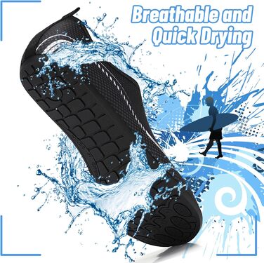 Чоботи для плавання та водного спорту: чоловічі та жіночі неопренові тапки, для пляжу, серфінгу, басейну (41 EU, 788 Чорний)