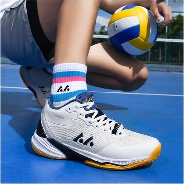 Волейбольні кросівки для чоловіків: для занять індоор, тренувань, з легкою амортизацією та антиковзкою підошвою, розміри 38-48 EU (38 EU, білий)