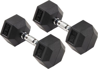 Гантелі Signature Fitness шестигранні, 13,6 кг, кольорові, з гумовим покриттям, набір 2 шт.