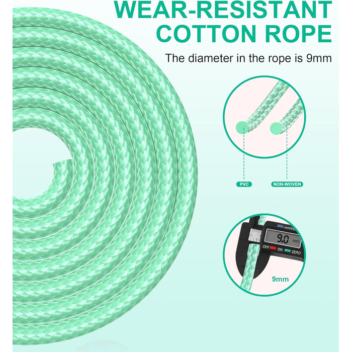 Стрибкове канат для фітнесу, з вагою, регульований, для жінок та чоловіків, зелений