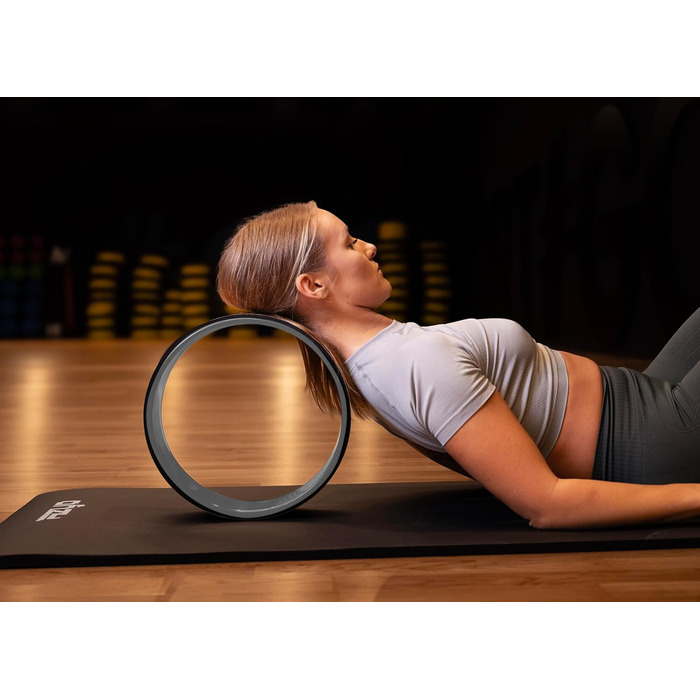 Йога-колесо Fizyo Ø 32 см – для розтяжки спини та полегшення болю – стабільне, неслизьке – для йоги, пілатесу, розтяжки та стретчингу, сіре