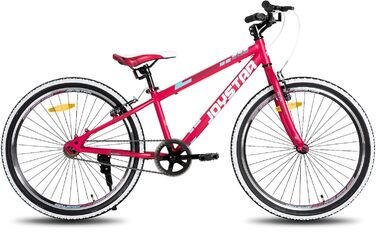 JOYSTAR Lubbock 20/24 дюймове дитяче гірське велосипед для хлопчиків та дівчаток 7-12 років (1/7 швидкостей), білобокові покришки, червоний колір