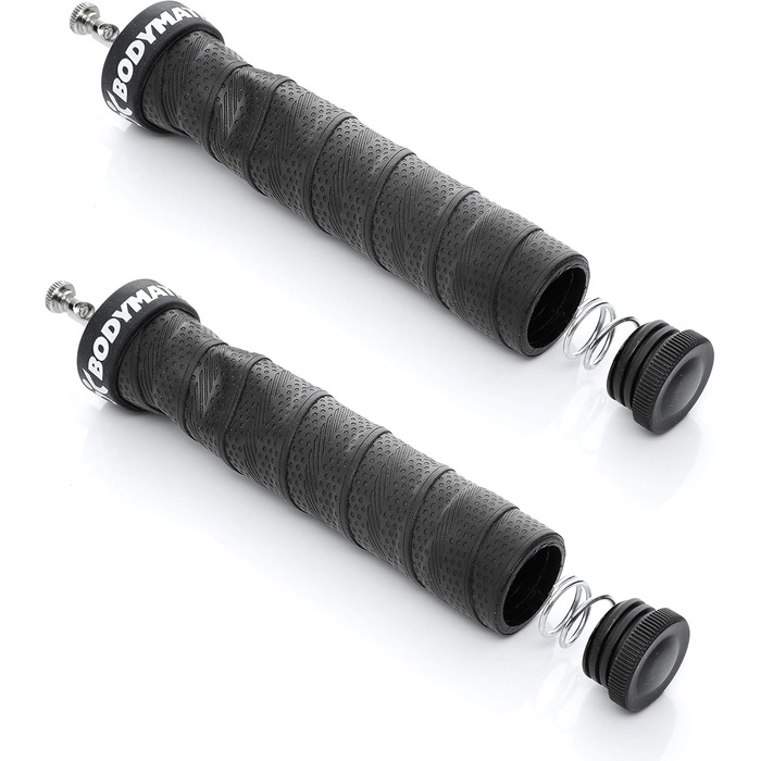 Стрибкове канат BODYMATE з антиковзними ручками та 2 регульованими сталевими канатами для кроссфіту, функціональних тренувань та боксу