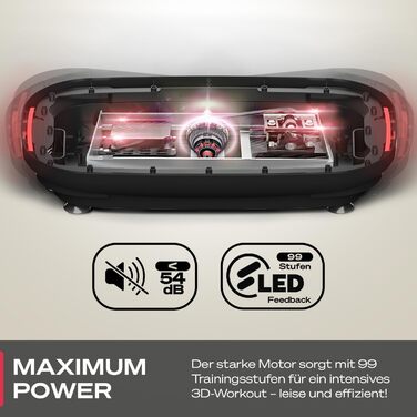 Вібраційна платформа Sportstech VP275 для дому, 3D фітнес-тренажер, LED-дисплей, антиковзка, керування через додаток