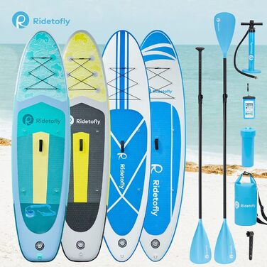 Надувна SUP-дошка Ridetofly SU01, комплект для веслування, йоги та риболовлі, синя, 27,7 x 81,3 x 15,2 см