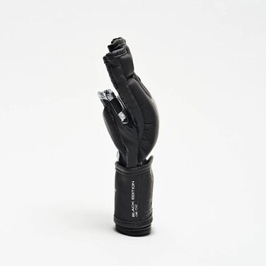 MMA рукавички Leone 1947 Black Edition з захистом великого пальця, вентиляцією, для греплінгу та фріфайту, розмір L, чорні