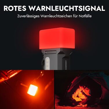 WUBEN X4 Mini LED ліхтарик з RGB підсвічуванням, 1500 люменів, IP68, тактичний ліхтарик для кемпінгу та надзвичайних ситуацій (червоний)