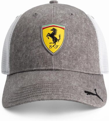 Кепка PUMA Scuderia Ferrari F1 з логотипом, сіра, універсальний розмір