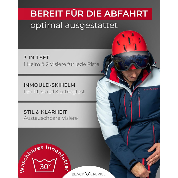 Шолом гірськолижний Black Crevice Arlberg з візором (S, темно-синій/оранжевий)