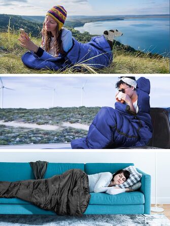 Сплячий мішок Forceatt Winter -7°C до 20°C, 2.4 кг, 210x80 см, чорний. Легкий, водонепроникний, для кемпінгу, подорожей та походів. 4-сезонний спальний мішок.