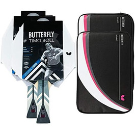Настільний тенісний ракетка Butterfly Timo Boll Vision 2000 для професіоналів, ITTF сертифікат, накладка Wakaba, комплект з 2 чохлами DC2 та додатковою ракеткою