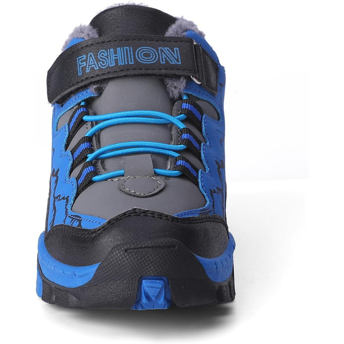 Дитячі зимові черевики Kinder Outdoor - теплі, взуті, для піших прогулянок, трекінгу та катання снігом. Дитячі черевики для хлопчиків та дівчаток (35 EU, блакитні)