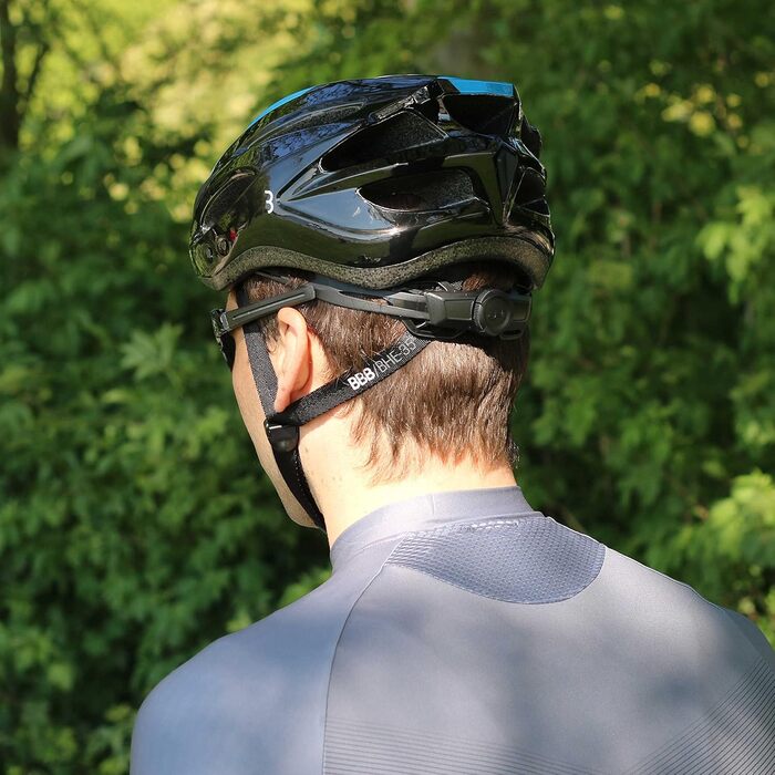 Велошолом BBB Cycling Condor для дорослих, унісекс, чорний/синій, розмір M (54-58 см), знімний візор, сітка від комах, для MTB і шосе